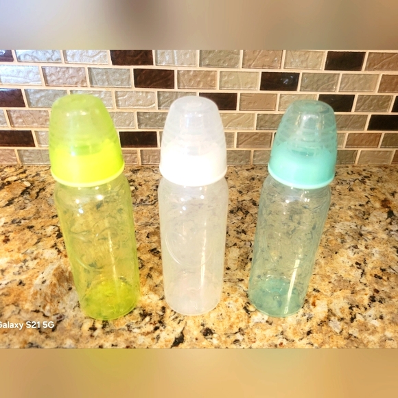 NWOT Parent's Choice 3 Piece Bottle Set - Green, White, Teal - Picture 1 of 2
